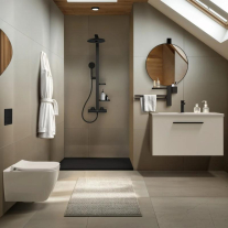 Coloană de duș termostatată Ideal Standard Ceratherm Alu+, 2 jeturi, negru mat